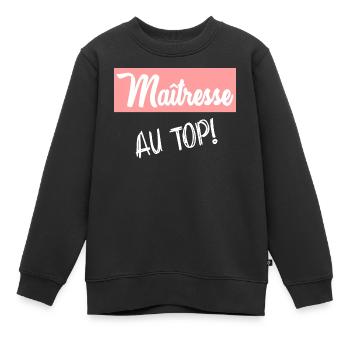 GELIEBTE. VIELEN DANK. DANKE, HERRIN - Kinder Premium Organic Sweatshirt - Schwarz - Vorne - AI Model Kid Female (0cm)