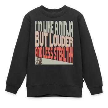Comme un ninja - Sweat Premium enfant bio - noir - Devant - AI Model Kid Female (0cm)