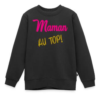 MAMAN - Sweat Premium enfant bio - noir - Devant - AI Model Kid Female (0cm)