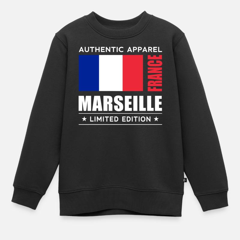 Marseille - Kinder Premium Organic Sweatshirt - Schwarz