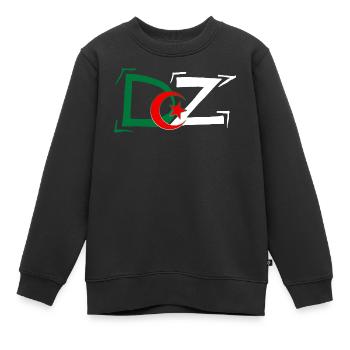 DZ Algérie Vrai Algérien Algérienne - Sweat Premium enfant bio - noir - Devant - AI Model Kid Female (0cm)