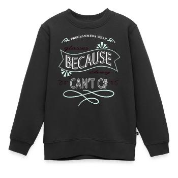 Langage informatique amusant - Sweat Premium enfant bio - noir - Devant - AI Model Kid Female (0cm)