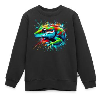 Gecko - Kinder Premium Organic Sweatshirt - Schwarz - Vorne - AI Model Kid Female (0cm)