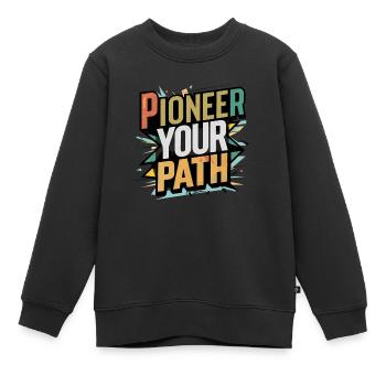 Pionierarbeit auf Ihrem Weg - Kinder Premium Organic Sweatshirt - Schwarz - Vorne - AI Model Kid Female (0cm)