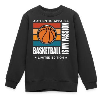 Basketball is my Passion - Kinder Premium Organic Sweatshirt - Schwarz - Vorne - AI Model Kid Female (0cm)