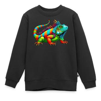 Iguane - Sweat Premium enfant bio - noir - Devant - AI Model Kid Female (0cm)