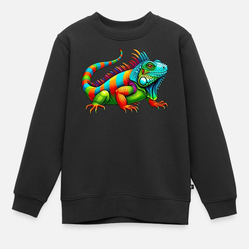 Iguane - Sweat Premium enfant bio - noir