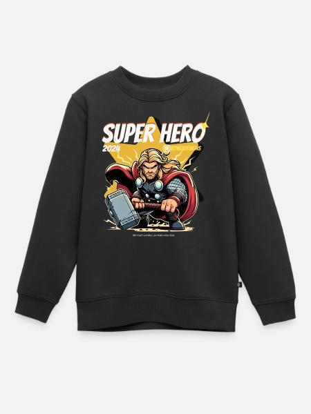 Super-héros - Sweat Premium enfant bio - noir