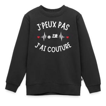 Nähen, Sticken, Nähmaschine - Kinder Premium Organic Sweatshirt - Schwarz - Vorne - AI Model Kid Female (0cm)