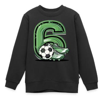Football 6 ans - Sweat Premium enfant bio - noir - Devant - AI Model Kid Female (0cm)