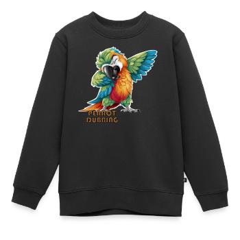 Perrot synchronisiert Gefiederte Scherben Der tropische Papagei - Kinder Premium Organic Sweatshirt - Schwarz - Vorne - AI Model Kid Female (0cm)