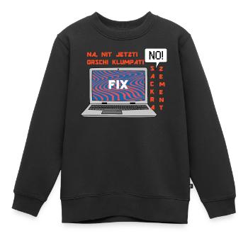 Pas de photo 🤬 Klumpat ! Conception d’humour rétro par ordinateur - Sweat Premium enfant bio - noir - Devant - AI Model Kid Female (0cm)