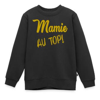 MAMIE - Sweat Premium enfant bio - noir - Devant - AI Model Kid Female (0cm)