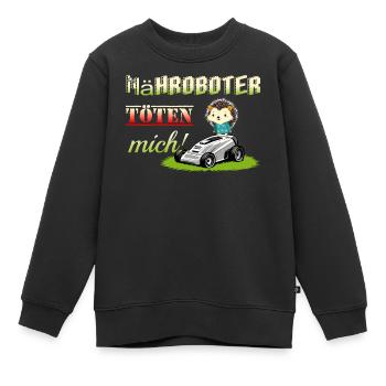 Mähroboter Töten Igel - Kinder Premium Organic Sweatshirt - Schwarz - Vorne - AI Model Kid Female (0cm)