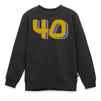 40. 40 ANS. 40e ANNIVERSAIRE. ANNIVERSAIRE 40 ANS. - Sweat Premium enfant bio - noir - Devant - AI Model Kid Female (0cm)