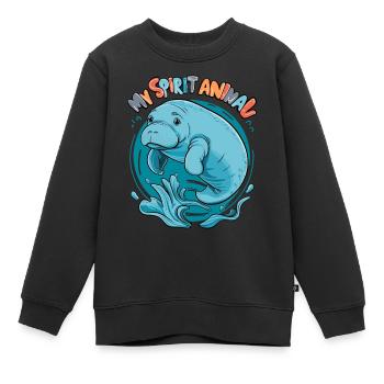 Dugong mein Spirit Animal ich liebe Manatees - Kinder Premium Organic Sweatshirt - Schwarz - Vorne - AI Model Kid Female (0cm)