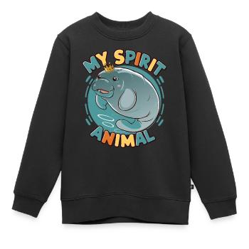 Dugong mein Spirit Animal ich liebe Manatees - Kinder Premium Organic Sweatshirt - Schwarz - Vorne - AI Model Kid Female (0cm)