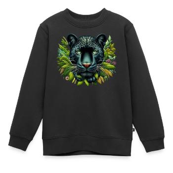 Panther - Kinder Premium Organic Sweatshirt - Schwarz - Vorne - AI Model Kid Female (0cm)