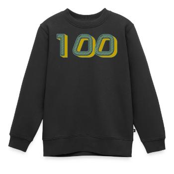 100. 100 JAHRE. 100-JÄHRIGES JUBILÄUM. GEBURTSTAG 100 - Kinder Premium Organic Sweatshirt - Schwarz - Vorne - AI Model Kid Female (0cm)
