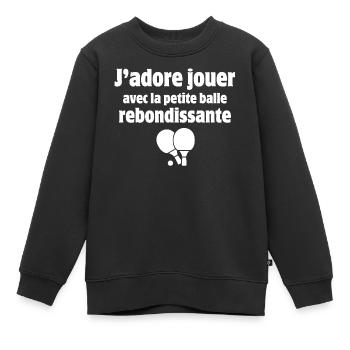 Tischtennis, Tischtennis, Tischtennis - Kinder Premium Organic Sweatshirt - Schwarz - Vorne - AI Model Kid Female (0cm)