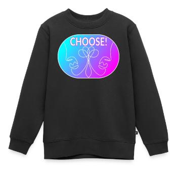 Strichzeichnung - Wählen Sie - Kinder Premium Organic Sweatshirt - Schwarz - Vorne - AI Model Kid Female (0cm)