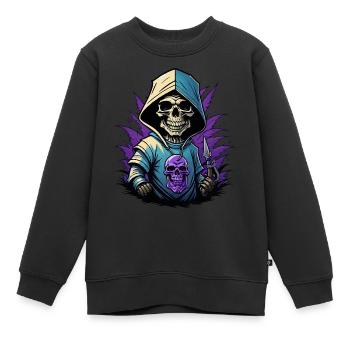 La mort dans le quartier - Sweat Premium enfant bio - noir - Devant - AI Model Kid Female (0cm)