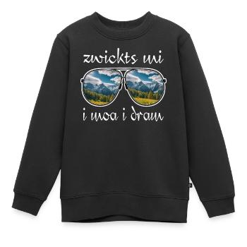 zwickts mi i moa i dram, dialecte, randonnée, montagnes - Sweat Premium enfant bio - noir - Devant - AI Model Kid Female (0cm)