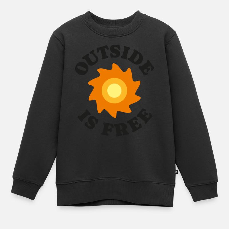 Outside is free 2 - Sweat Premium enfant bio - noir