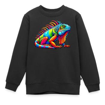 Iguane - Sweat Premium enfant bio - noir - Devant - AI Model Kid Female (0cm)