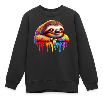 Paresse - Sweat Premium enfant bio - noir - Devant - AI Model Kid Female (0cm)