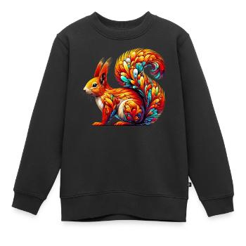 Écureuil - Sweat Premium enfant bio - noir - Devant - AI Model Kid Female (0cm)