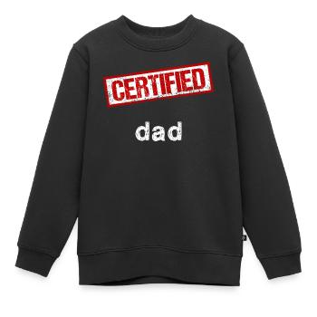 Papa - Kinder Premium Organic Sweatshirt - Schwarz - Vorne - AI Model Kid Female (0cm)