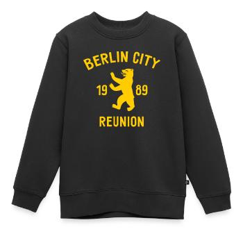 Berlin City - 1989 - La Réunion - Berliner Bär - Sweat Premium enfant bio - noir - Devant - AI Model Kid Female (0cm)