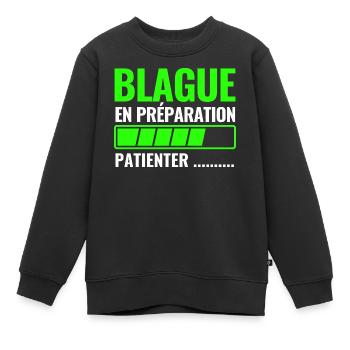 Witz im Entstehen - Kinder Premium Organic Sweatshirt - Schwarz - Vorne - AI Model Kid Female (0cm)