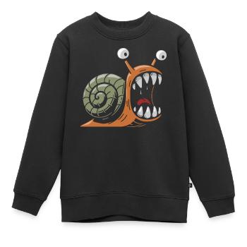 Snail with large teeth - Kids Premium Organic Sweatshirt - black - Front - AI Model Kid Female (0cm)