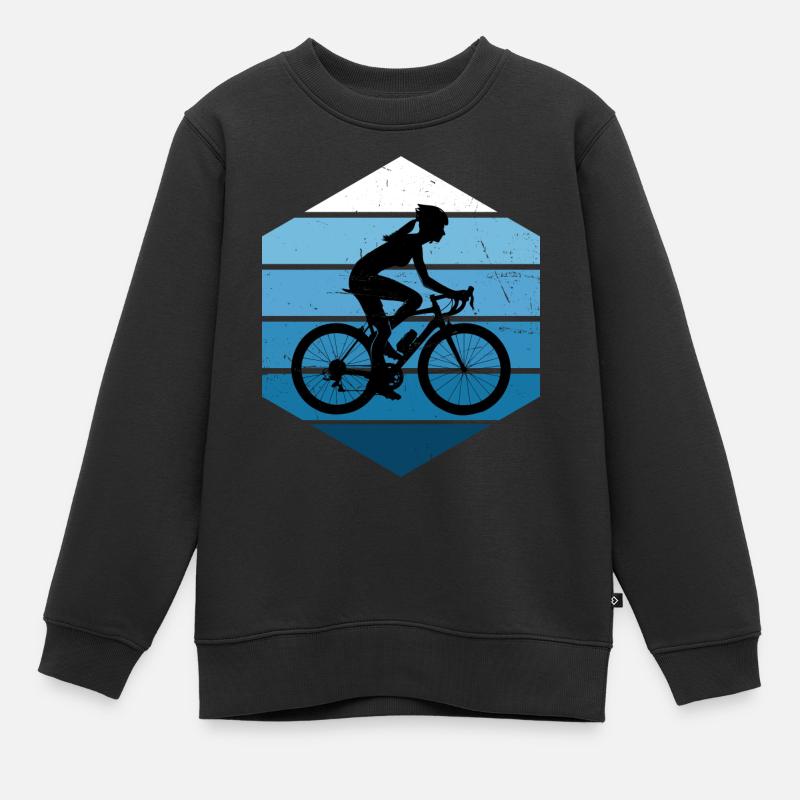 Cyclisme Cyclisme Vélo cycliste VTT Cyclisme - Sweat Premium enfant bio - noir