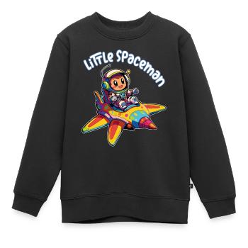 Spaceman kleiner Astronaut in buntem Raumschiff - Kinder Premium Organic Sweatshirt - Schwarz - Vorne - AI Model Kid Female (0cm)