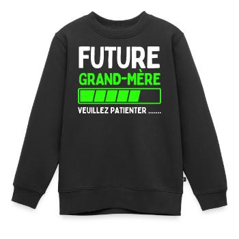Werdende Großmutter - Kinder Premium Organic Sweatshirt - Schwarz - Vorne - AI Model Kid Female (0cm)