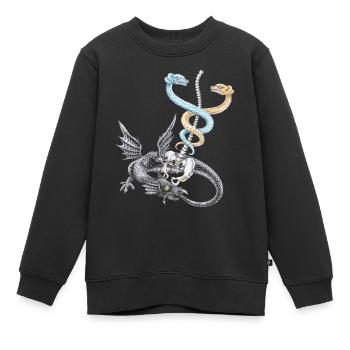 Le caducée d'Hermès - Sweat Premium enfant bio - noir - Devant - AI Model Kid Female (0cm)