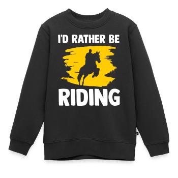 Amoureux des chevaux Équitation équestre - Sweat Premium enfant bio - noir - Devant - AI Model Kid Female (0cm)