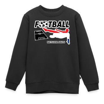 Fußball Fieber Niederlande - Kinder Premium Organic Sweatshirt - Schwarz - Vorne - AI Model Kid Female (0cm)