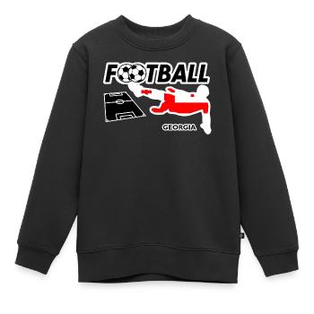 Fußball Fieber Georgia - Kinder Premium Organic Sweatshirt - Schwarz - Vorne - AI Model Kid Female (0cm)