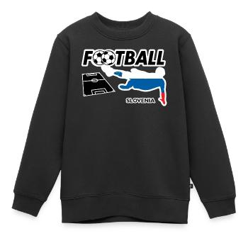 Fußball Fieber Slovenien - Kinder Premium Organic Sweatshirt - Schwarz - Vorne - AI Model Kid Female (0cm)