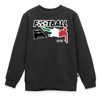 Fußball Fieber Italien - Kinder Premium Organic Sweatshirt - Schwarz - Vorne - AI Model Kid Female (0cm)