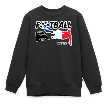 Fußball Fieber Frankreich - Kinder Premium Organic Sweatshirt - Schwarz - Vorne - AI Model Kid Female (0cm)