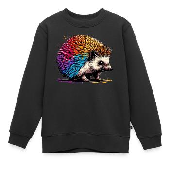 Hérisson - Sweat Premium enfant bio - noir - Devant - AI Model Kid Female (0cm)