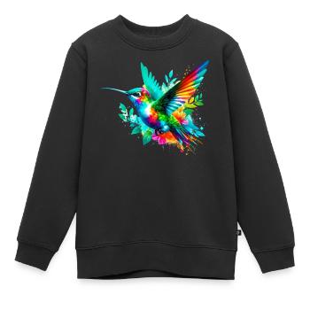 Kolibri - Kinder Premium Organic Sweatshirt - Schwarz - Vorne - AI Model Kid Female (0cm)
