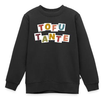 Tofu-Tante - Kinder Premium Organic Sweatshirt - Schwarz - Vorne - AI Model Kid Female (0cm)