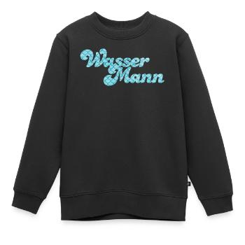 Wassermann Schuppen Wasser Sternzeichen Pool - Kinder Premium Organic Sweatshirt - Schwarz - Vorne - AI Model Kid Female (0cm)