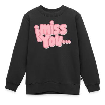 Ich vermisse dich Exklusive Designs - Kinder Premium Organic Sweatshirt - Schwarz - Vorne - AI Model Kid Female (0cm)